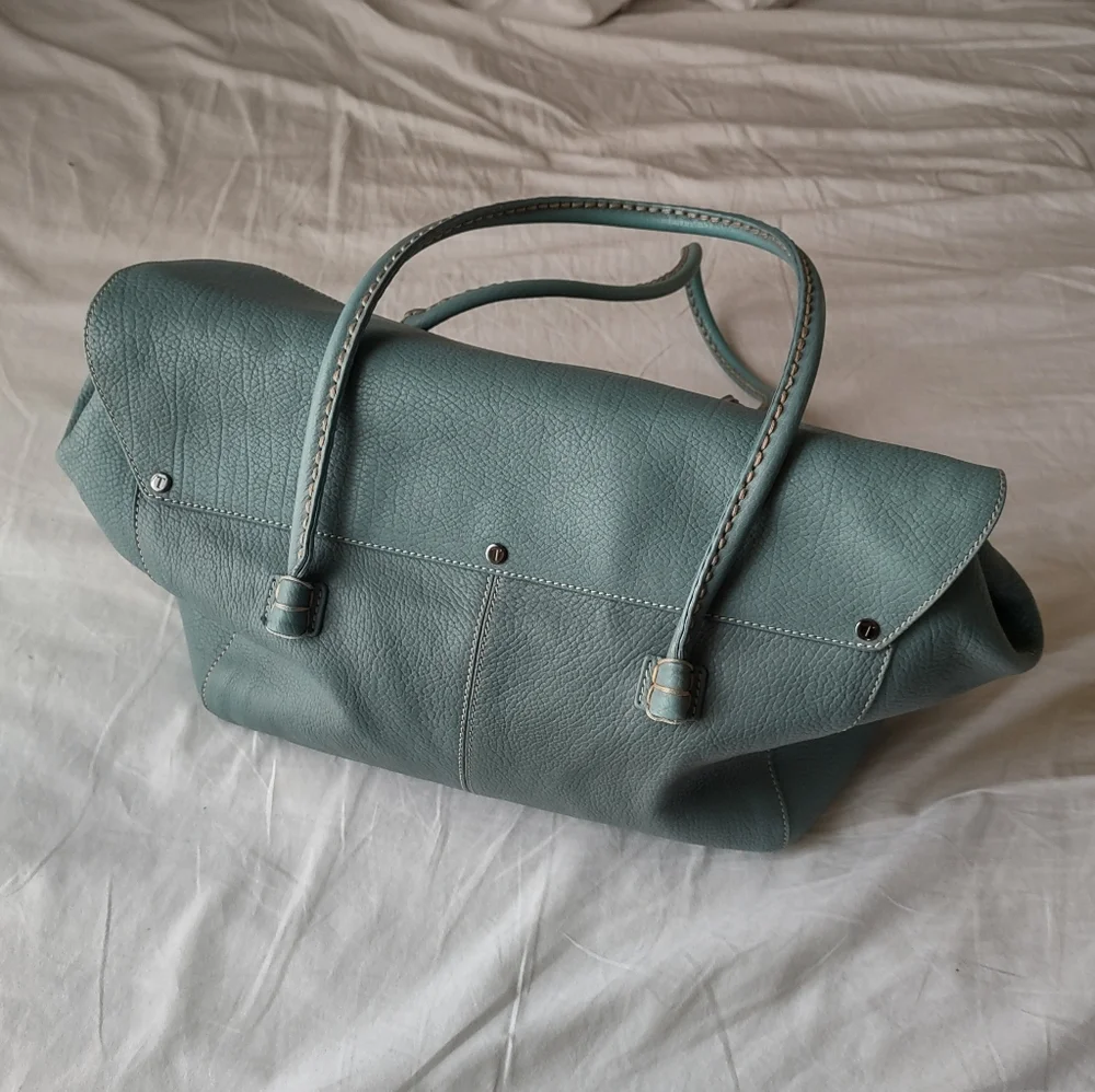 Tod's Handbag Purse Pebbled Leather Mint Green - Picture 2 of 8